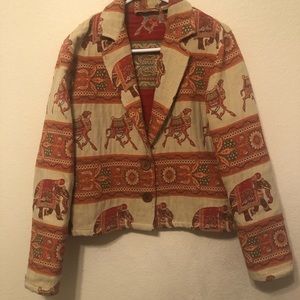 Vintage NEW IDENTITY Indian Elephant Women Blazer